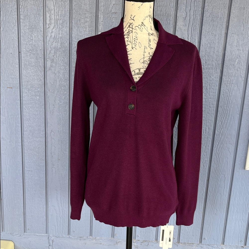 Women's V-Neck Sweater - Deep Purple